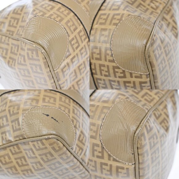 FENDI Logo Zucchino Travel Hand Bag Coating Canvas Leather Brown GHW 68KB162 - Picture 7 of 15